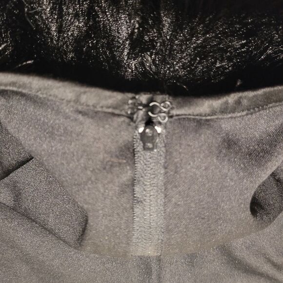 Kardashian Kollection Soft Fringe Mini Skirt Black Lined Side Zip KKW Large - Picture 7 of 15